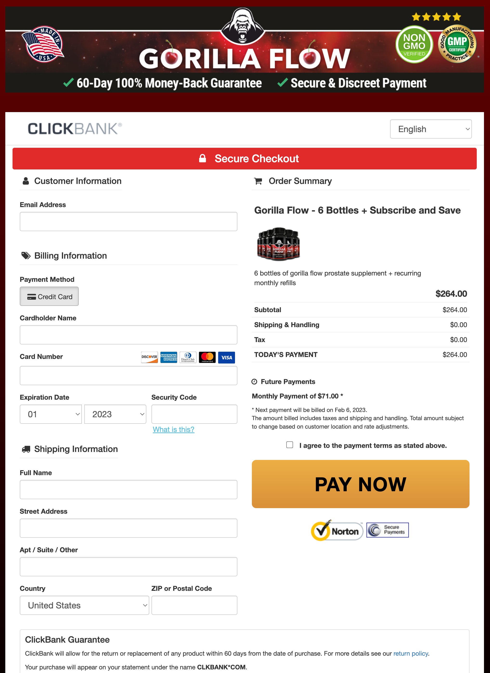 Gorilla Flow - Order Page